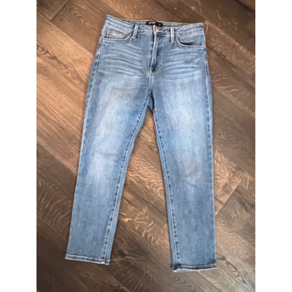 Just Black Denim Jeans High Rise Slim Fit USA Made Light Wash Size 29‎